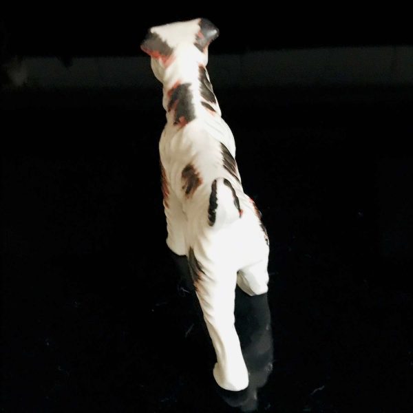 Wire hair Fox Terrier Dog Figurine matte finish fine bone china Japan 5" across collectible display farmhouse cottage bedroom