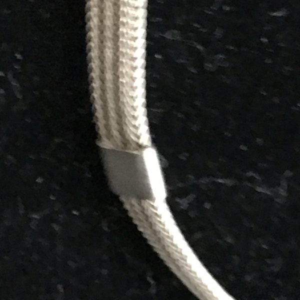 woven rope chain 3 square clips around it lobster claw closure 12 grams .925 16" long