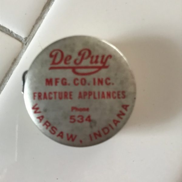 Vintage Sewing Notions 1920's Advertising DePuy Mfg Co Fracture Appliances Dentristy collectible display metal