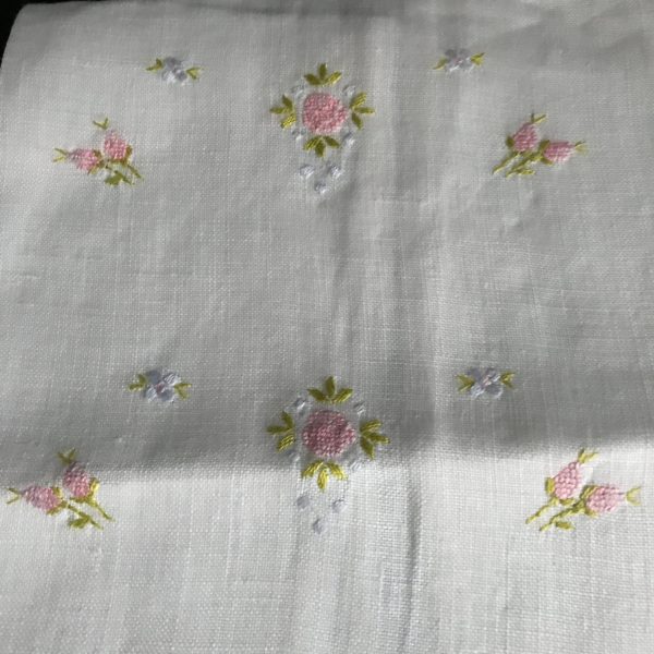 Vintage Tea Towels 7 Bathroom collectible vanity cotton embroidered cut work laceCottage Farmhouse decor Wonder-dri