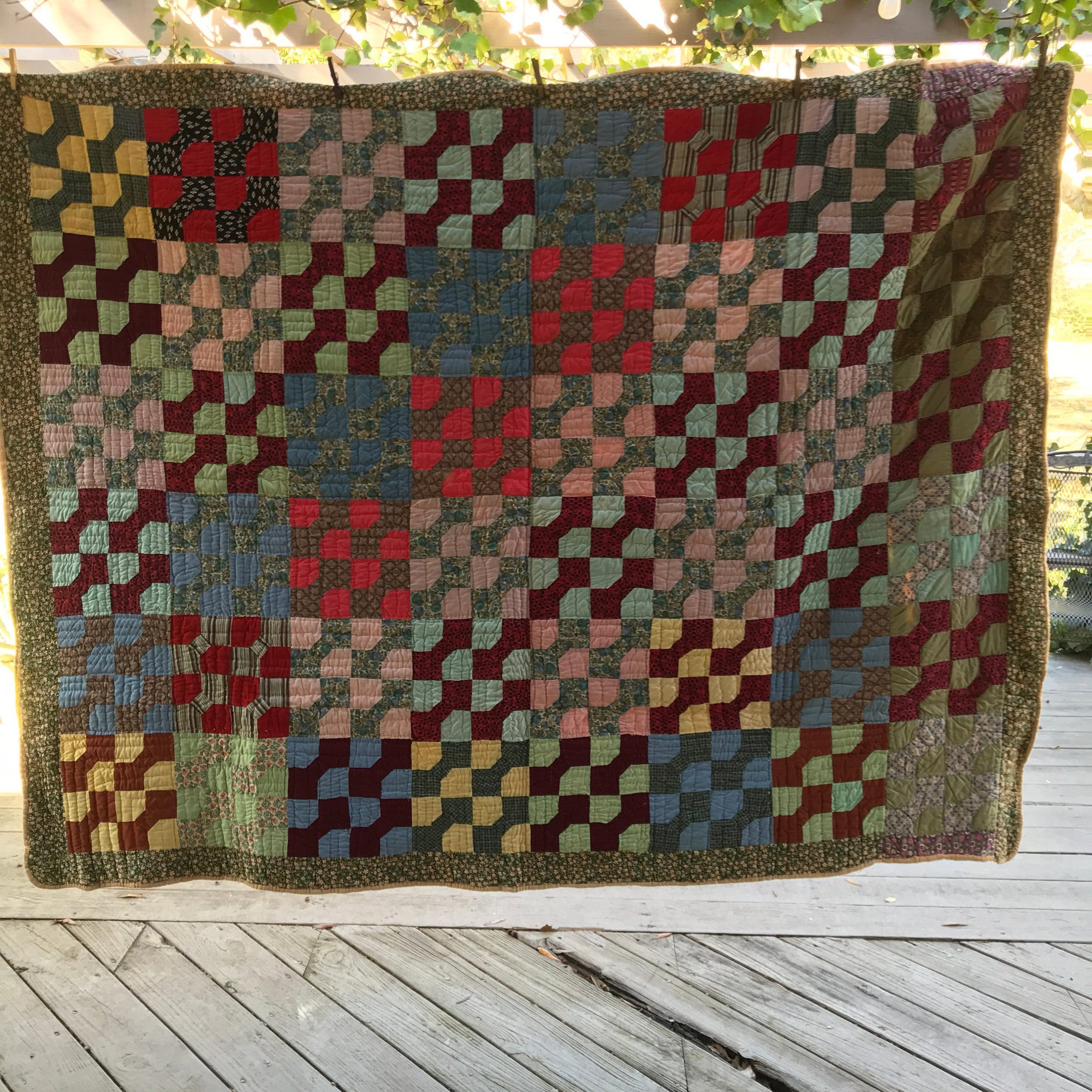 Antique Quilt Hand stitched hand made multi-colored hand made 1930's ...