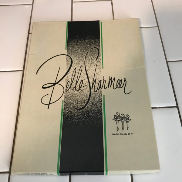 Belle-Sharmeer Nylon Hosiery stockings size 10 1/2 Surfside seamless reinforced heel & toe New old stock collectible movie theater prop