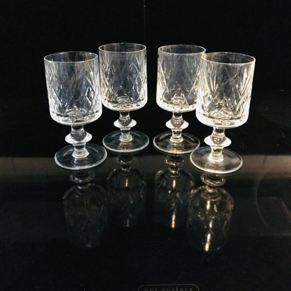 Mid Century wine goblets water stemmed pair mod retro barware dining kitchen drinkware