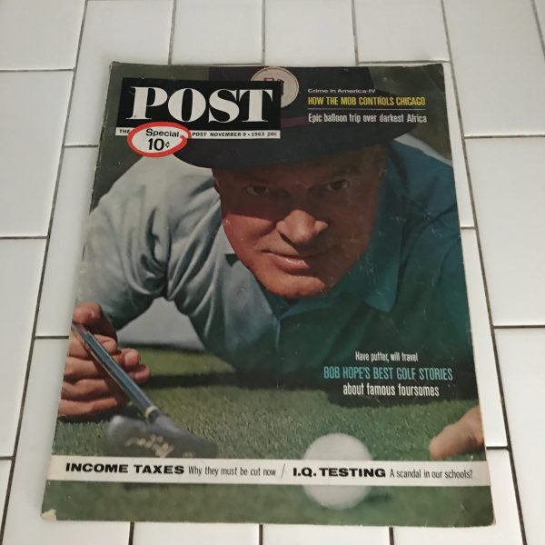Vintage 1963 Post Magazine Bob Hope farmhouse collectible display advertising news vintage reading cartoons and ads
