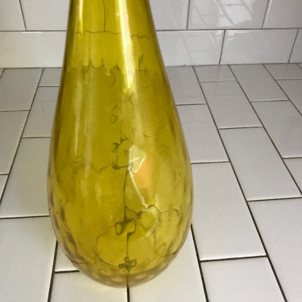 Vintage Large Apothecary Jar bottle with tall ponted stopper ground glass stopper base Mid century modern collectible dsiplay