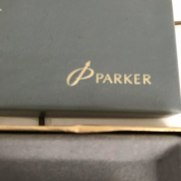 Vintage Parker Pen new old stock in original box Silver color writes well purse set desk office