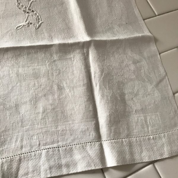 Antique Damask Bathroom 100% cotton towel Lincoln drapes with dotted body cottage summer collectible display turn of the century 23x36 #3