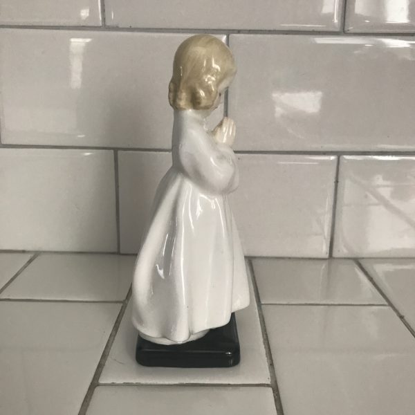 Royal Doulton BEDTIME Praying Girl Figurine in White Night Gown HN 1978 collectible display fine bone china England farmhouse cottage