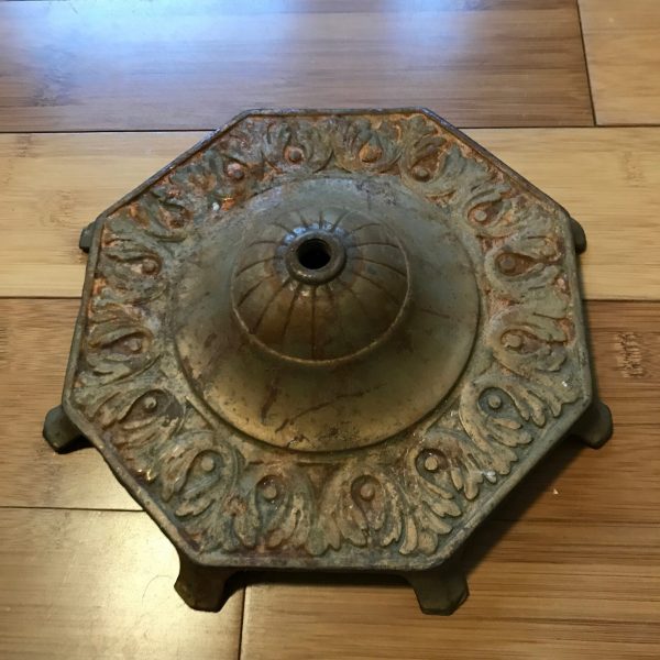 Vintage Bridge Lamp base Cast Iron Art Nouveau style footed with 8 feet #61 lamp parts farmhouse display collectible