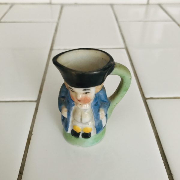 Vintage Syrup pitcher figurine trinket tiny toby style porcelain Occupied Japan farmhouse cottage kitchen decor