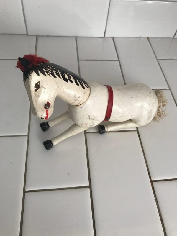 Antique Wooden Jointed Schoenhut Horse Humpty Dumpty Circus Animal farmhouse child's room collectible display hand made Germany