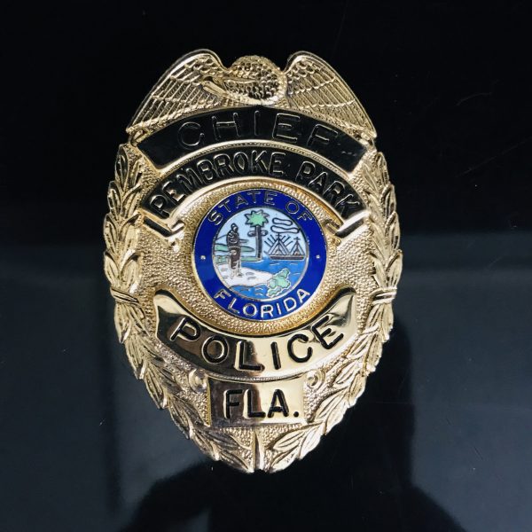 Obsolete Vintage Badge Department of Corrections OHIO Rehabilitation Gold with blue enamel collectible display memorabilia