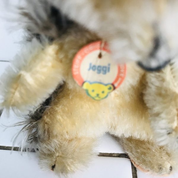 Steiff Joggi Hedgehog Plush Animal 1960's Mini Mohair 5" with front tag and ear button collectible display farmhouse child's room