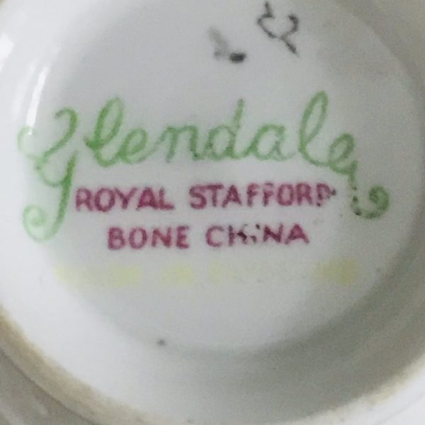 Vintage Royal Staffordshire tea cup and saucer Glendale England Fine bone china CHINTZ floral gold trim farmhouse collectible display dining