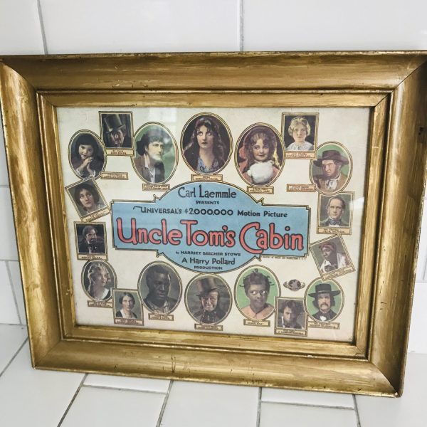 1927 Original Uncle Tom's Cabin Movie Poster framed under glass A Harry Pollard Production Universals 2,000.00 Motion Picture collectible
