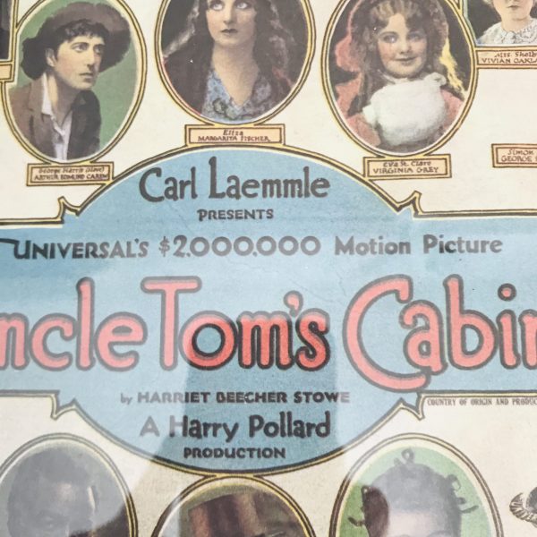 1927 Original Uncle Tom's Cabin Movie Poster framed under glass A Harry Pollard Production Universals 2,000.00 Motion Picture collectible