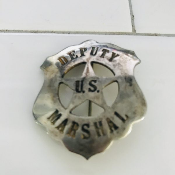 Antique Badge Deputy US Marshal Coin Silver Marshal badge collectible memorabilia shield Old West