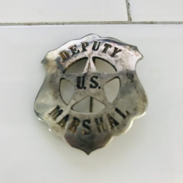 Antique Badge Deputy US Marshal Coin Silver Marshal badge collectible memorabilia shield Old West