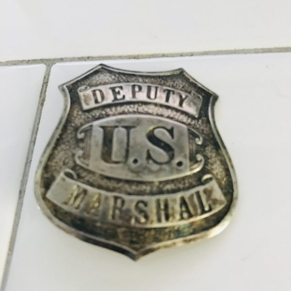 Antique Badge Deputy US Marshal Old Silverplate Marshal badge collectible memorabilia coin silver