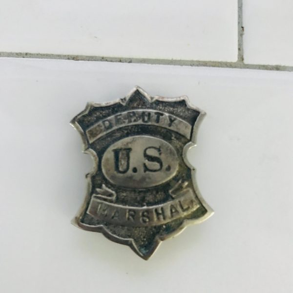 Antique RARE Badge Deputy US Marshal Old Silverplate Marshal badge collectible memorabilia