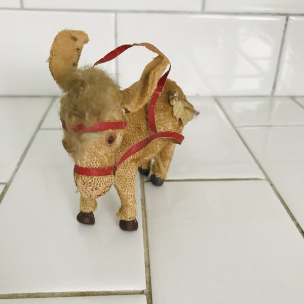 Antique Wind up Mule Donkey Animal farmhouse child's room collectible display hand made Germany