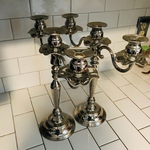 Beautiful pair of silverplate Candelabras collectible display dining wedding bridal shower special event