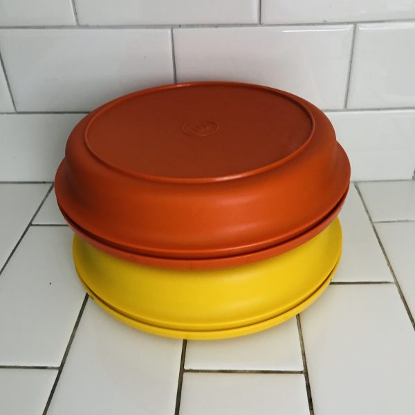 Set of Two Vintage Tupperware Seal and Serve Bowls Vintage harvest colors collectible display kitchen storage farmhouse cottage