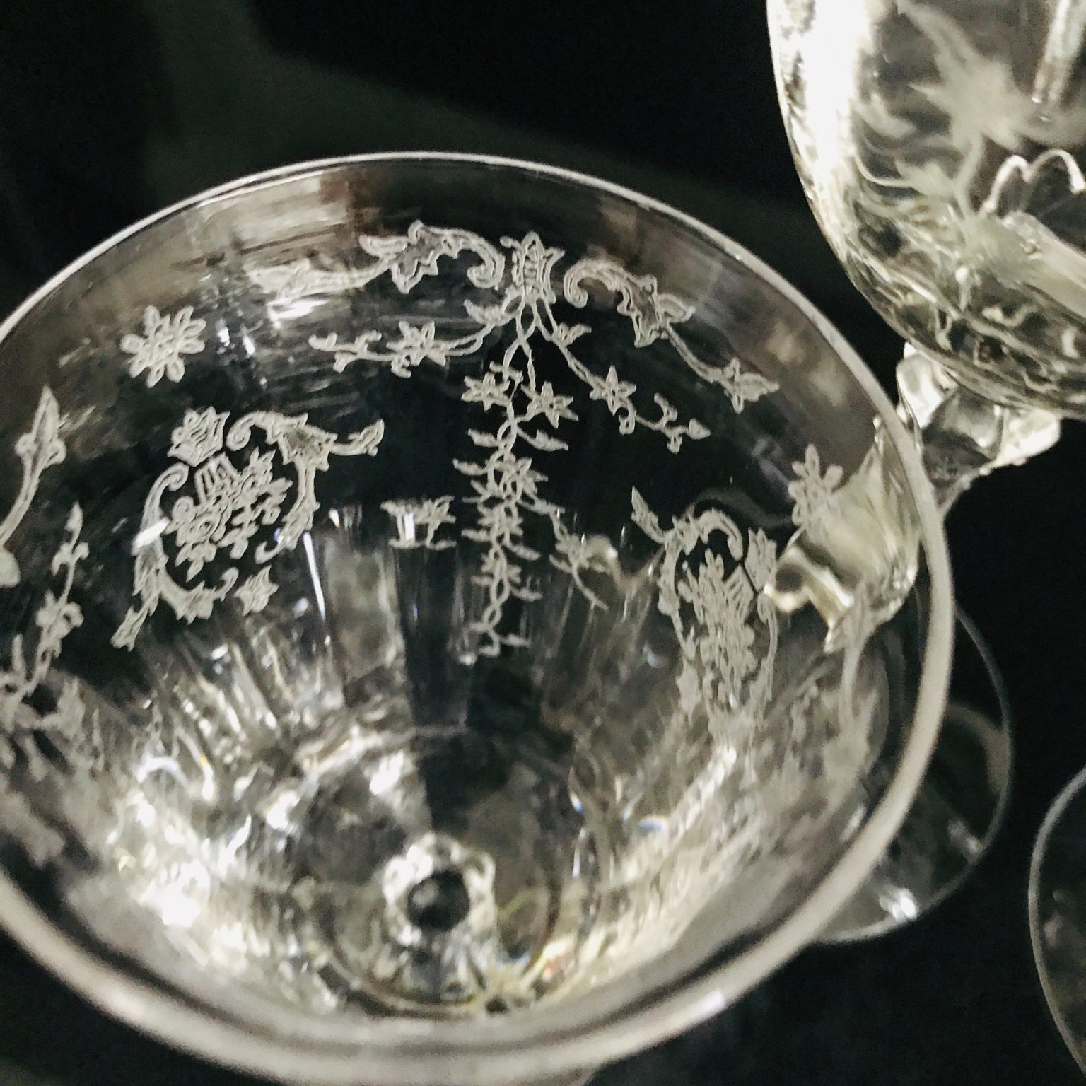 Vintage 5 pieces of Fostoria Crystal Navarre Pattern Mayo dish goblets ...