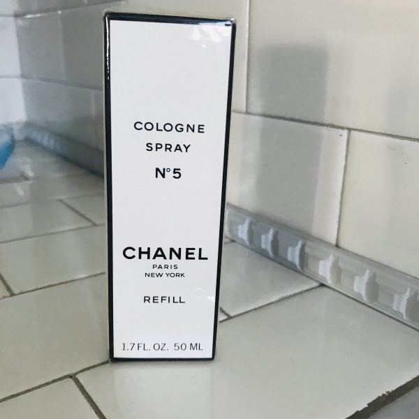 Vintage Chanel No 5 Cologne Spray Refill 1.7 oz 50 ml Sealed in original box 1970's original scent cellophane sealed