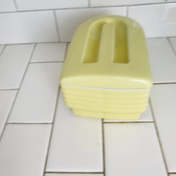 Vintage Refrigerator storage dish Pottery Light yellow Hall Westinghouse collectible farmhouse cottage cabin display