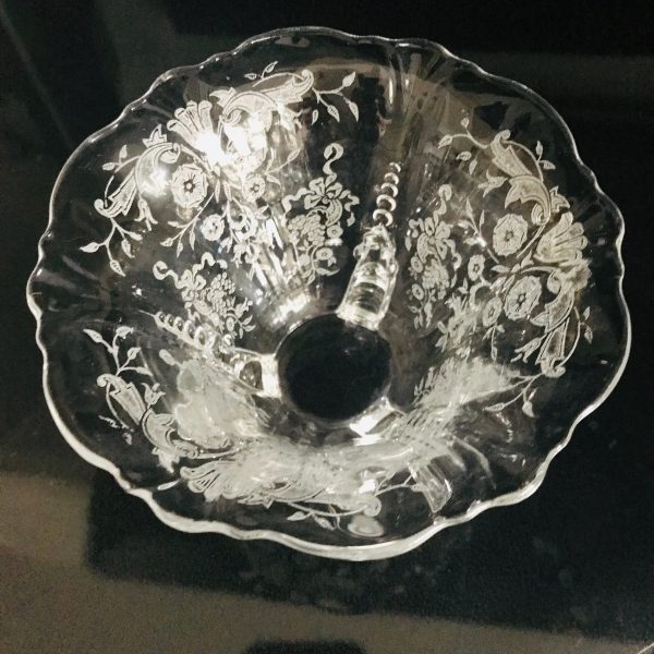 Vintage Serving Bowl & plate Fostoria Crystal Navarre Pattern