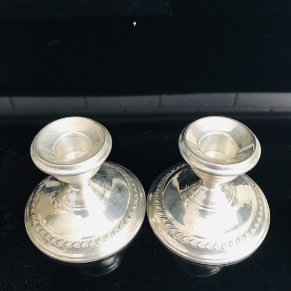Vintage Sterling silver N.S.C.U. RARE EARLY candlestick holders with rope pattern collectible disply farmhouse kitchen