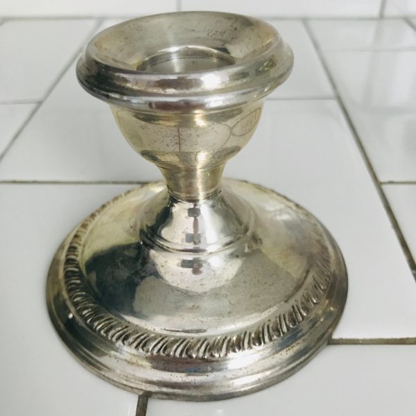 Vintage Sterling silver N.S.C.U. RARE EARLY candlestick holders with rope pattern collectible disply farmhouse kitchen