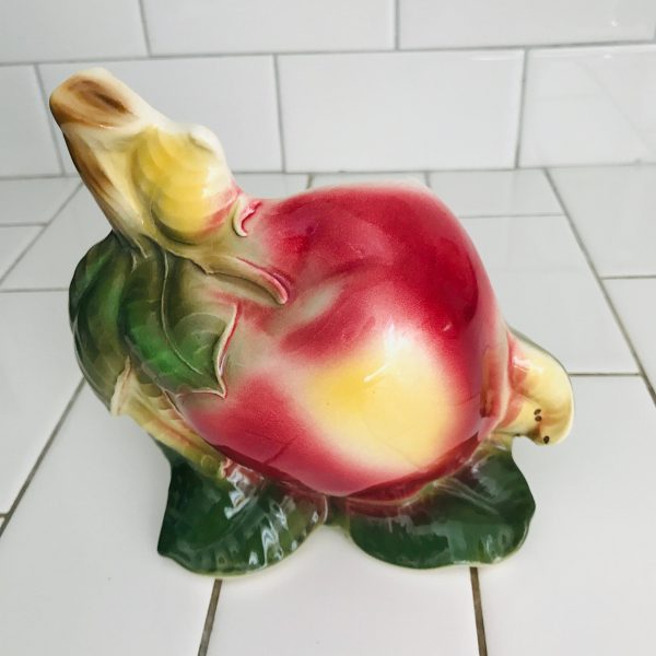 Vintage Wall pocket or counter planter Apple with leaves Royal Copley pottery great coloring farmhouse display wall decor countertop