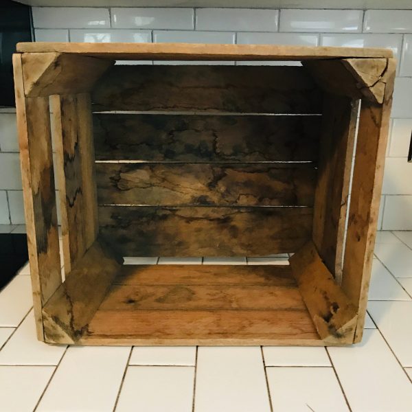Vintage Wooden Crate heavy duty large sturdy reinforced corners  display storage farmhouse collectible garage storage man cave Peters 75