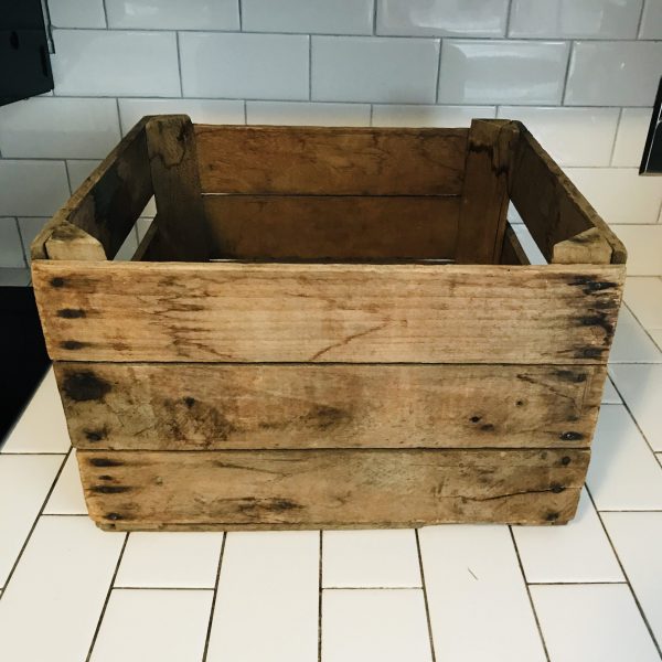 Vintage Wooden Crate heavy duty large sturdy reinforced corners  display storage farmhouse collectible garage storage man cave Peters 75