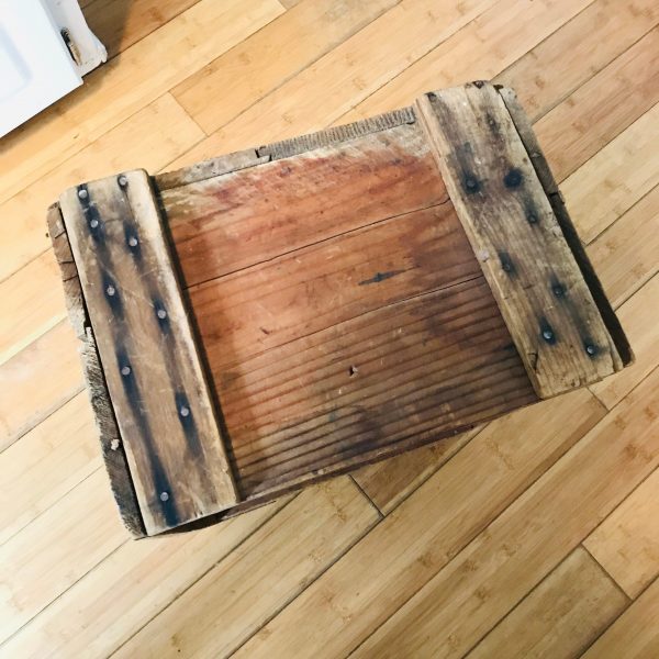 Vintage Wooden Crate  heavy duty large sturdy reinforced Ends and bottom display storage farmhouse collectible garage storage man cave