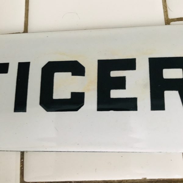 Vintage enameled Officers sign original not reproduction 2 1/2" wide 10" long rivited hanging bathroom man cave rec room militaria military