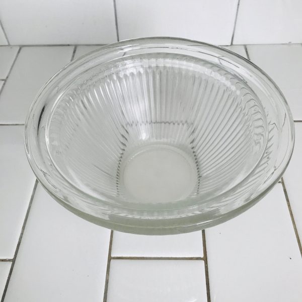 Vintage Retro Kitchen Bowls Clear ribbed Mixing bowls Federal Glass farmhouse collectible display