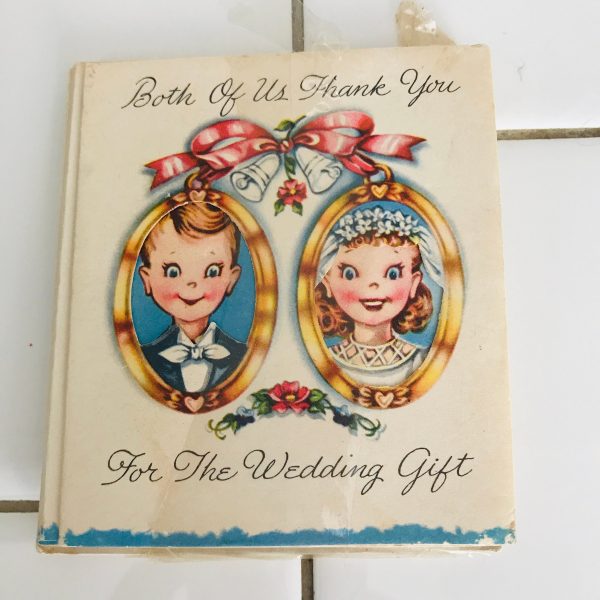 Vintage 1950's Thank you card 6 for Wedding gifts Darling cards with envelopes with thank you text inside colorful cute