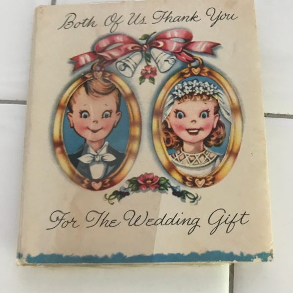 Vintage 1950's Thank you card 6 for Wedding gifts Darling cards with envelopes with thank you text inside colorful cute