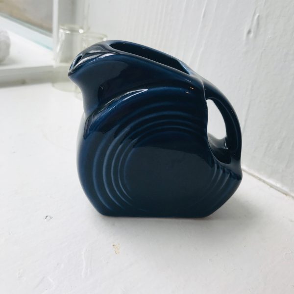 Vintage Disc pitcher Miniature Dark blue Fiestaware Homer Laughlin Disc pitcher Mint condition USA