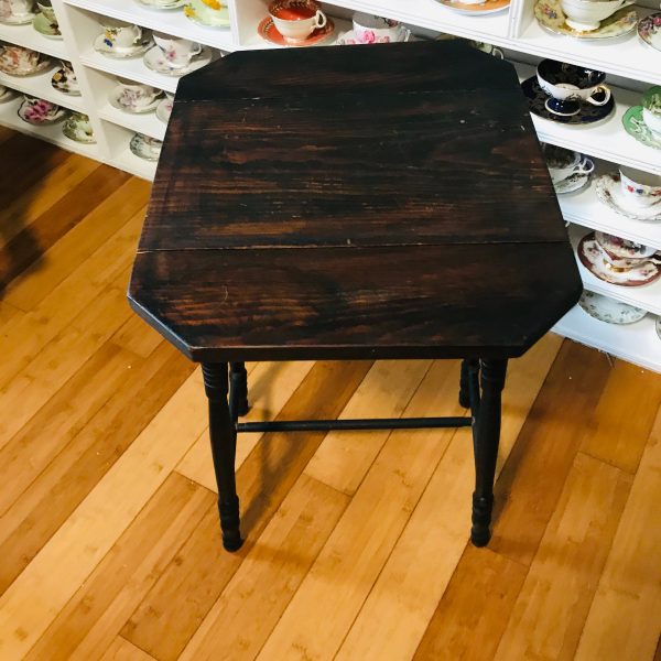 Antique primitive wooden drop leaf table rustic collectible display farmhouse small furniture hand made