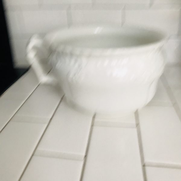 Antique Royal Vitreous Chamber Pot England Maddox and Sons collectible farmhouse cottage porcelain ornate scrolls