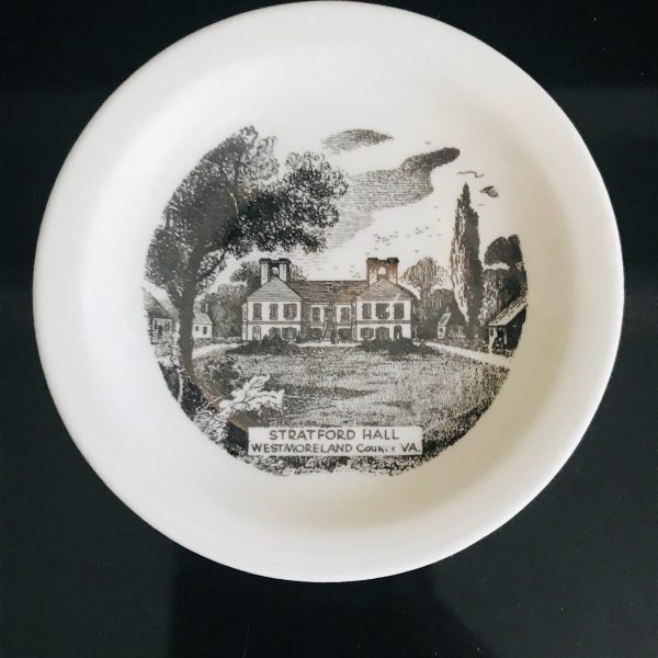 Vintage butter pat trinket dish Stratford Hall Westmoreland County VA farmhouse collectible bed & breakfast display fine bone china