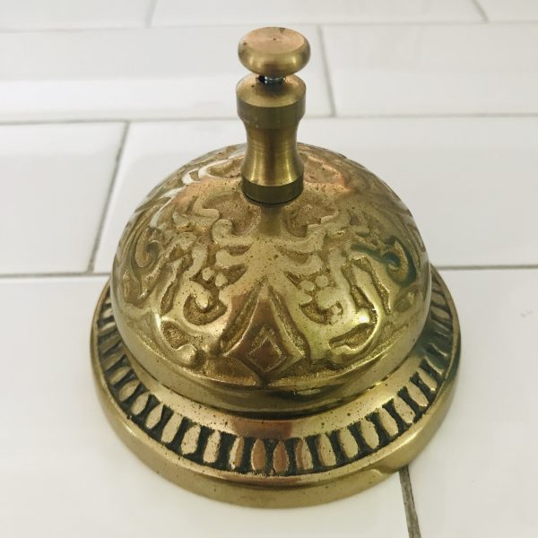 Vintage Counter Bell Brass ornate Sounds Great nice collectible display office decor kitchen store