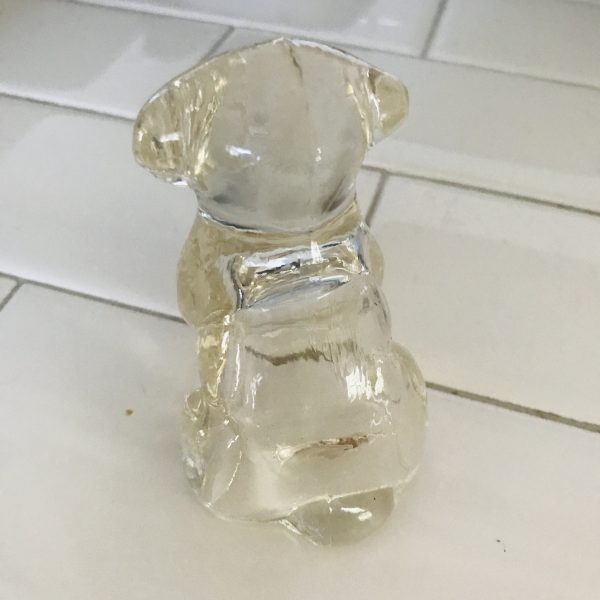 Vintage Glass dog figurine open bottom held candy in the past farmhouse cottage display collectible