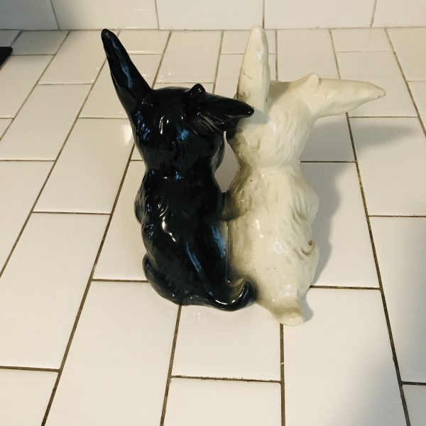 Vintage Pair of Scottie Dogs Figurine 1930's Japan china collectible dogs display figurine farmhouse cottage large 7 1/4" tall
