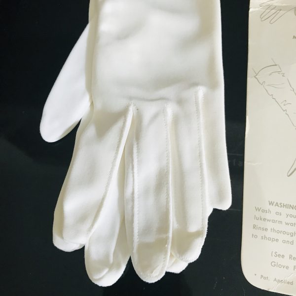 Vintage pair of White Elbow length dress gloves collectible display movie tv prop 1950's women's size medium formal special event