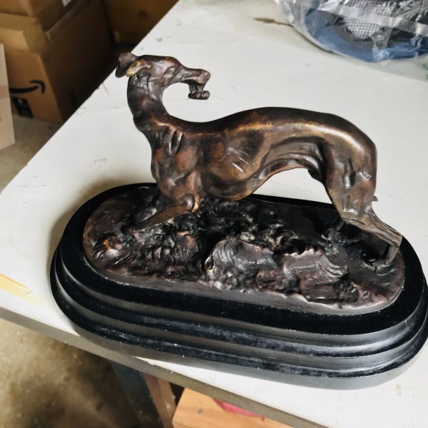 Vintage PJ Mene Bronze Whippet Dog Figurine Sculpture Marble base Deco Greyhound collectible display figurine statue